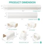 OSMOFUZE 3" W 10Ft L Mini Split Line Set Cover Kit, Air Conditioner Decorative PVC Line Cover Kit for Mini Split AC and Heat Pumps