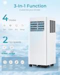 EUHOMY Portable Air Conditioners 8,000 Btu, 3 in 1 Portable Cooling AC with Dehumidifier, Fan, Sleep Modes, AC Unit with Remote Control & 24H Timer for Bedroom, Rooms, Apartments up to 350 Sq.Ft.
