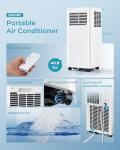 EUHOMY Portable Air Conditioners 8,000 Btu, 3 in 1 Portable Cooling AC with Dehumidifier, Fan, Sleep Modes, AC Unit with Remote Control & 24H Timer for Bedroom, Rooms, Apartments up to 350 Sq.Ft.