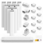 GCGOODS 3in 16ft Mini Split Line Set Cover Kit, Decorative PVC Lineset Cover for Ductless Mini Split Air Conditioner Heat Pump System and Central Air Conditioner, White