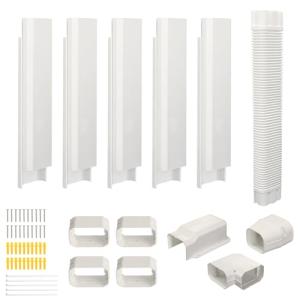 SUREPHON 4" 10Ft Mini Split Line Set Cover, Plastic Line Kit for Outside Units, Mini Split Air Conditioner, Central AC and Heat Pump