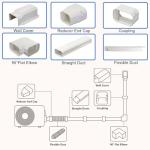 SUREPHON 4" 10Ft Mini Split Line Set Cover, Plastic Line Kit for Outside Units, Mini Split Air Conditioner, Central AC and Heat Pump