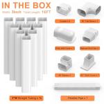 GCGOODS 3in 16ft Mini Split Line Set Cover Kit, Decorative PVC Lineset Cover for Ductless Mini Split Air Conditioner Heat Pump System and Central Air Conditioner, White