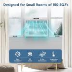 ZAFRO Window Air Conditioner Unit,5000 BTU AC Unit For Small Rooms,Cool Up To 150 Sq.Ft,2 Fan Speed&Cooling Mode,7-Temperature Control Thermostat,Perfect For Bedroom&Living Room&Office
