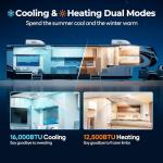 FOGATTI RV Air Conditioner 16K BTU, with Heat Pump and Cooling, with WiFi and Remote Control, Quiet AC, Low Profile Rooftop AC Unit RV Easy Install Non-Ducted, White, InstaCool Ultra