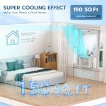 ZAFRO Window Air Conditioner Unit,5000 BTU AC Unit For Small Rooms,Cool Up To 150 Sq.Ft,2 Fan Speed&Cooling Mode,7-Temperature Control Thermostat,Perfect For Bedroom&Living Room&Office