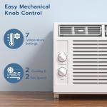 ZAFRO Window Air Conditioner Unit,5000 BTU AC Unit For Small Rooms,Cool Up To 150 Sq.Ft,2 Fan Speed&Cooling Mode,7-Temperature Control Thermostat,Perfect For Bedroom&Living Room&Office