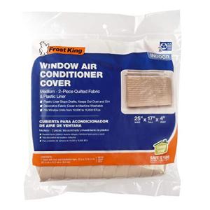 Frost King AC9H Indoor Quilted 2-Piece Standard Air Conditioner Cover 25" wide by 17" tall by 4" deep- Beige