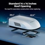 FOGATTI RV Air Conditioner 16K BTU, with Heat Pump and Cooling, with WiFi and Remote Control, Quiet AC, Low Profile Rooftop AC Unit RV Easy Install Non-Ducted, White, InstaCool Ultra