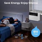 Electactic U-Shaped Air Conditioner Window Unit, 10000BTU Window AC Unit Cools up to 450 Sq. Ft, 6 Modes, Saddle Window AC Units with Full Window View, Energy Saving, Installation Kit Included, CEER11