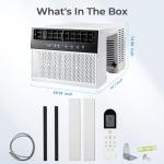 Electactic U-Shaped Air Conditioner Window Unit, 10000BTU Window AC Unit Cools up to 450 Sq. Ft, 6 Modes, Saddle Window AC Units with Full Window View, Energy Saving, Installation Kit Included, CEER11