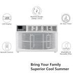 12000 BTU Window Air Conditioner, Energy Saving AC Window Unit with Remote Control & Timer Function, Ideal for Rooms up to 550 Square Feet, 110V/60Hz