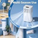 10000 BTU Portable Air Conditioner Cools 450 Sq.Ft, LifePlus Portable AC Unit with 4 Modes, Remote Control, Window Installation Kit, 24H Timer, Quiet Energy-Efficient for Rooms, Offices, Apartments