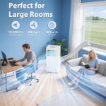 10000 BTU Portable Air Conditioner Cools 450 Sq.Ft, LifePlus Portable AC Unit with 4 Modes, Remote Control, Window Installation Kit, 24H Timer, Quiet Energy-Efficient for Rooms, Offices, Apartments