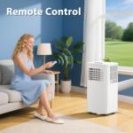 10000 BTU Portable Air Conditioner Cools 450 Sq.Ft, LifePlus Portable AC Unit with 4 Modes, Remote Control, Window Installation Kit, 24H Timer, Quiet Energy-Efficient for Rooms, Offices, Apartments