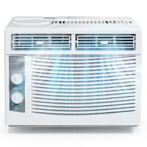 ROVSUN 5000 BTU Window Air Conditioner, Window AC Units with Mechanical Controls & Easy Install Kit, Ideal for Rooms up to 150 Square Feet, 115V/60Hz, White