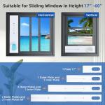 Portable Air Conditioner Window Vent Kit with 5.9" AC Exhaust Hose & Coupler, Adjustable Sliding Window Kit 59 Inch Length Hose for Ducting Universal AC Seal Panel for Horizontal&Vertical Window