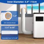 Portable Air Conditioner Window Vent Kit with 5.9" AC Exhaust Hose & Coupler, Adjustable Sliding Window Kit 59 Inch Length Hose for Ducting Universal AC Seal Panel for Horizontal&Vertical Window