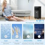 HOMCOM 10000 BTU Portable Air Conditioner for Rooms up to 441 Sq.Ft., 3-in-1 Mobile AC Unit with Dehumidifier, Cooling Fan, Sleep, Remote, 24H Timer, Auto Off, Window Installation Kit, Black