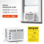 ROVSUN 5000 BTU Window Air Conditioner, Window AC Units with Mechanical Controls & Easy Install Kit, Ideal for Rooms up to 150 Square Feet, 115V/60Hz, White