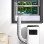 Portable Air Conditioner Window Vent Kit with 5.9" AC Exhaust Hose & Coupler, Adjustable Sliding Window Kit 59 Inch Length Hose for Ducting Universal AC Seal Panel for Horizontal&Vertical Window