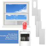 Portable Air Conditioner Window Vent Kit with 5.9" AC Exhaust Hose & Coupler, Adjustable Sliding Window Kit 59 Inch Length Hose for Ducting Universal AC Seal Panel for Horizontal&Vertical Window