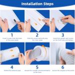 Portable Air Conditioner Window Vent Kit with 5.9" AC Exhaust Hose & Coupler, Adjustable Sliding Window Kit 59 Inch Length Hose for Ducting Universal AC Seal Panel for Horizontal&Vertical Window