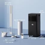 HOMCOM 10000 BTU Portable Air Conditioner for Rooms up to 441 Sq.Ft., 3-in-1 Mobile AC Unit with Dehumidifier, Cooling Fan, Sleep, Remote, 24H Timer, Auto Off, Window Installation Kit, Black