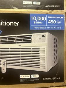 LG 10000 BTU Smart Wi-Fi Enabled, Ultra-Quite, Quick and Easy Installation Window Air Conditioner with Remote, ThinQ Technology, Washable Filter, Eco-Friendly R32 Refrigerant (White)