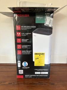 Toshiba PX0811CWRUFR 8,000 BTU (12,000 BTU ASHRAE) 115-Volt Smart Wi-Fi Portable AC, Cools & Dehumidifies Up To 350 Sq. Ft. - Certified Refurbished