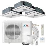 Cooper & Hunter 3 Zone 9k+9k+12k Ceiling Cassettes with Installation Kits, 2.3 Ton Tri Zone Ductless Multi Mini Split Air Conditioner