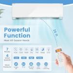 GLACER 12000 BTU Mini Split Air Conditioner & Heater, 22 SEER2 Inverter AC Unit Cools Up to 750 Sq. Ft, Wall-mounted Tubeless Split-System with Mounting Kit (White, 12000BTU, 208-230V, 22 SEER2-WIFI)