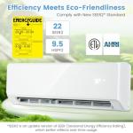 GLACER 12000 BTU Mini Split Air Conditioner & Heater, 22 SEER2 Inverter AC Unit Cools Up to 750 Sq. Ft, Wall-mounted Tubeless Split-System with Mounting Kit (White, 12000BTU, 208-230V, 22 SEER2-WIFI)