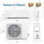 GLACER 12000 BTU Mini Split Air Conditioner & Heater, 22 SEER2 Inverter AC Unit Cools Up to 750 Sq. Ft, Wall-mounted Tubeless Split-System with Mounting Kit (White, 12000BTU, 208-230V, 22 SEER2-WIFI)