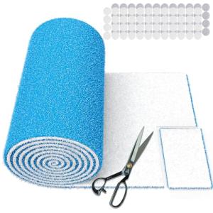 UBeesize Air Vent Filters, 120" x 12" Cut to Size Air Filter Material (50+ Filters), MERV 8 Triple Vent Filter Kit for Home Floor, Grilles, Ceiling, HVAC Furnace Vents, With 48PCs Adhesive Hook Tape