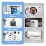 Portable Air Conditioner, Upgraded Mini Personal Anti-leakage Water Ice Cooling Air Cooler Fan with 3 Speeds, Small for Room Bedroom Office Home Tent Whitegrey1