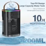 AIRTHRYL 5 IN 1 Small Portable Air Conditioners, 2025 Upgraded Portable AC Unit, 3 Speeds, 2 Ice Packs, 5400mAh Battery, 1200ML Water Tank, 7H Smart Timer, Remote Control, Office Bedroom, Car, Small