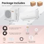COSTWAY 9000BTU Mini Split Air Conditioner& Heater, 19 SEER2 115V Wall-Mounted Ductless AC Unit Cools Rooms up to 450 Sq. Ft, Energy Efficient Inverter AC with Heat Pump (Blast Series)