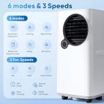 Lxlu Portable Air Conditioners, 16000 BTU 6-in-1 Cooling, Dehumidifier & Fan, Ultra Quiet with 24H Smart Timer, Auto Shut-Off & Child Lock for Home/Bedroom/Office