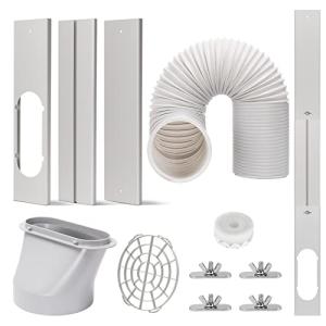 Portable AC Window Vent Kit with 5.9” Exhaust Hose Window Seal Kit for Portable Air Conditioner, Adjustable Portable AC Windows Vent Kit for Sliding Horizontal and Vertical Window