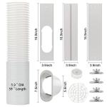 Portable AC Window Vent Kit with 5.9” Exhaust Hose Window Seal Kit for Portable Air Conditioner, Adjustable Portable AC Windows Vent Kit for Sliding Horizontal and Vertical Window