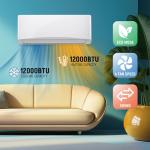 DEMULLER 12000BTU Mini Split Air Conditioner& Heater, 17 SEER2 Energy Saving 115V AC Units Cools Rooms up to 750 Sq. Ft Installation Kit Included, White