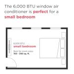 Frigidaire 6,000 BTU Window Air Conditioner with Remote Control, Cools Up to 250 Sq. Ft., Quiet Operation, Eco Mode, 3 Fan Speeds, Auto Restart, White