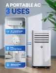 Portable Air Conditioners, 10000 BTU Air Conditioner Portable for Room up to 450 Sq. Ft., 3-in-1 Portable AC Unit with Digital Display, Remote Control, Window Installation Kit, 24H Timer, Sleep Mode