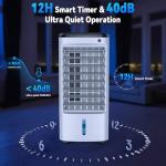 FANCOLE Windowless Portable Air Conditioners with 6 Ice Packs, 12H Smart Timer for Auto-off, 26Ft Remote, Top Fill Dual Tank, 3Speeds Evaporative Air Cooler, 70°Auto Swing Swamp Cooler Air Conditioner