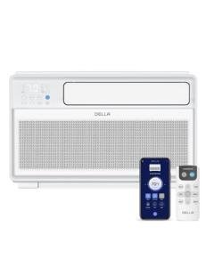 DELLA 10000 BTU Smart Inverter Window Air Conditioner Ultra Quiet AC Unit Cools up to 440 Sq.Ft, Works with Alexa, GEO Location, Energy Star Certified, Remote/Wi-Fi Enabled Control, Easy Install Kit
