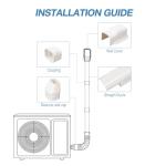 3" W 7.5Ft L Line Set Cover Kit for Mini Split Air Conditioners Decorative PVC Slim Line Cover for Central AC & Heat Pumps Systems Tubing Cover