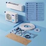 DELLA Vario Series 9000 BTU Mini Split Air Conditioner, Work with Alexa, 19 SEER2, Energy Star, Cools Up to 400 Sq.Ft, Ductless Inverter System, Heat Pump Pre-Charged and 16.4ft Installation Kits