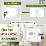TRJ Thermostat Lock Box with Key, Large Thermostat Cover with Lock for Thermostat on Wall, AC Control Lock Box Cover with Key, Air Conditioner Lockbox Fits Thermostats 4" H x 6" W or Smaller