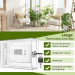 TRJ Thermostat Lock Box with Key, Large Thermostat Cover with Lock for Thermostat on Wall, AC Control Lock Box Cover with Key, Air Conditioner Lockbox Fits Thermostats 4" H x 6" W or Smaller